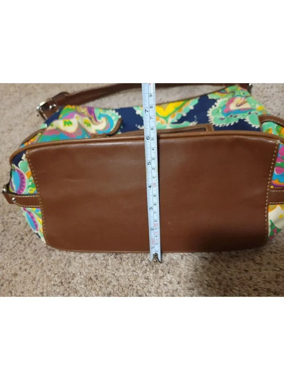 Chaps Multicolor Paisley Bag | Faux Leather Details